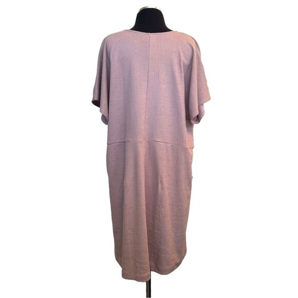 Madewell Texture Thread Wrap Dress Faded Mauve Stretch Sz 2X Casual Office M9235 - Picture 3 of 12